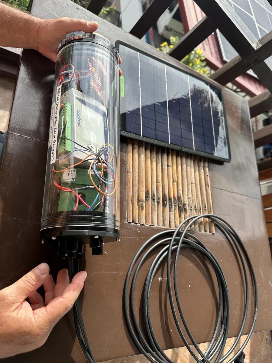 Photograph of the solar panel and measurement electronics before deployment.