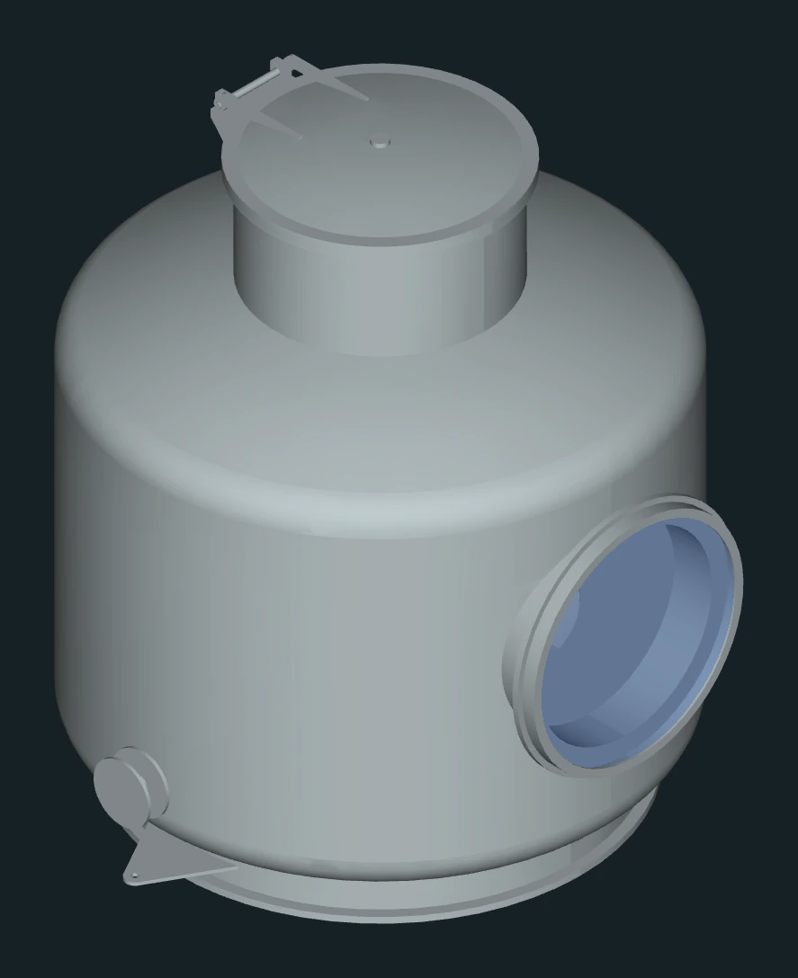 Render of the transfer bell and its viewport.